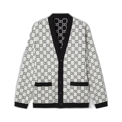 Reversible Gg Wool Jacquard Cardigan