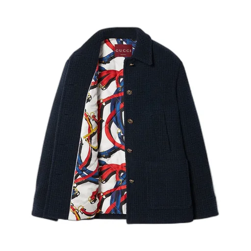 Checked Bouclé Wool Coat