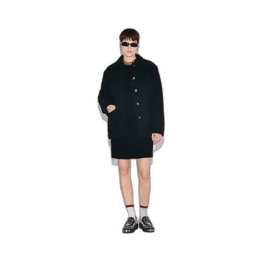 Checked Bouclé Wool Coat