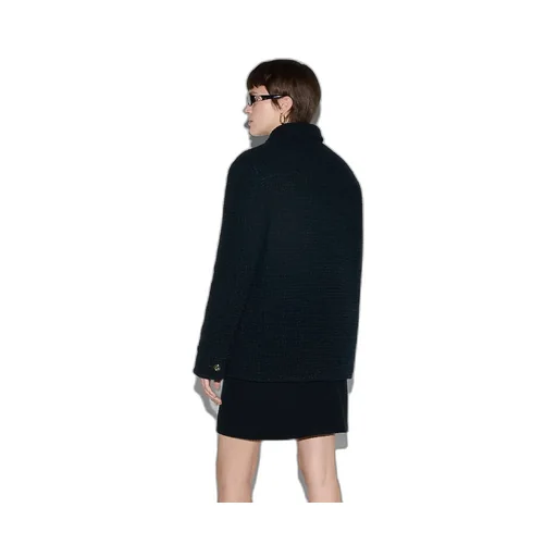 Checked Bouclé Wool Coat