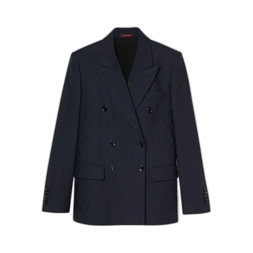 Double-Breasted Gg Wool Jacket