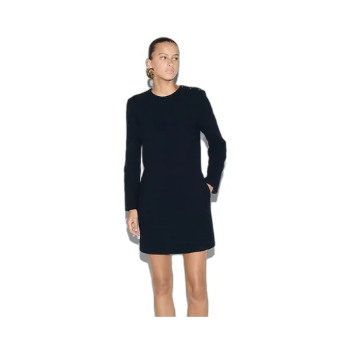 Checked Bouclé Wool Dress