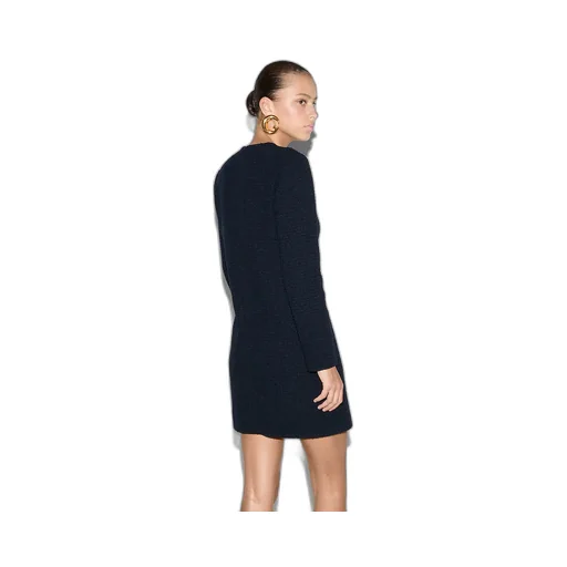 Checked Bouclé Wool Dress
