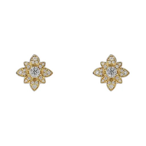 Gucci Flora 18K Diamond Stud Earrings