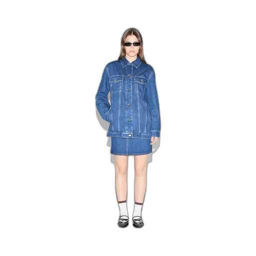 Denim Jacket With Gucci Print