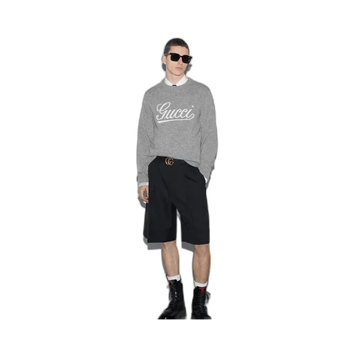 Wool Sweater With Gucci Intarsia