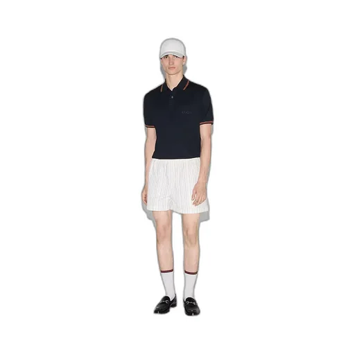 Embroidered Stretch Cotton Polo Shirt