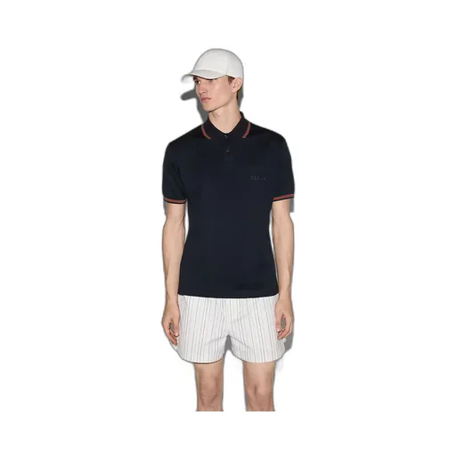 Embroidered Stretch Cotton Polo Shirt