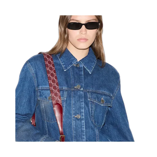 Denim Jacket With Gucci Print