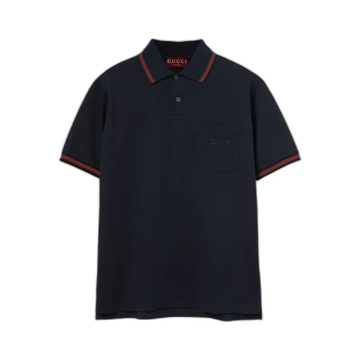 Embroidered Stretch Cotton Polo Shirt