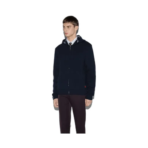 Reversible Gg Wool Hooded Zip Jacket