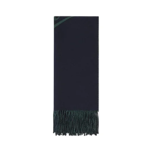 Wool Cashmere Scarf With Gucci Script