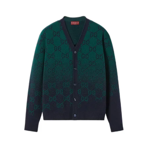 Gg Degradé Wool Jacquard Cardigan