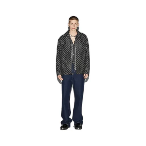 Wool Jacket With Gg Shadow