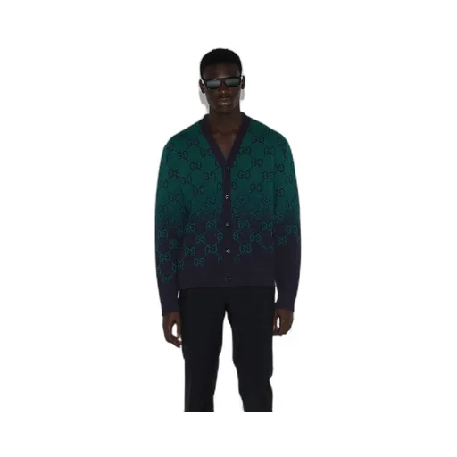 Gg Degradé Wool Jacquard Cardigan