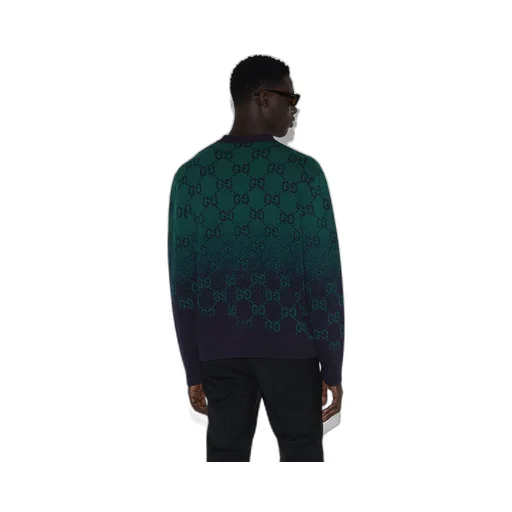 Gg Degradé Wool Jacquard Cardigan