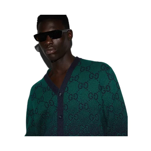 Gg Degradé Wool Jacquard Cardigan