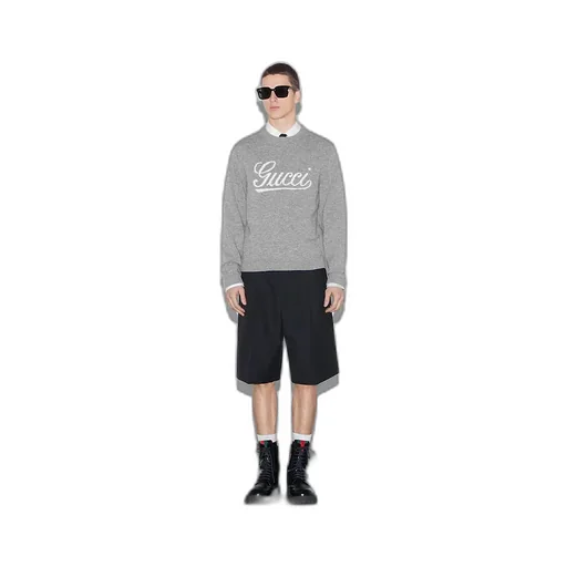 Wool Sweater With Gucci Intarsia