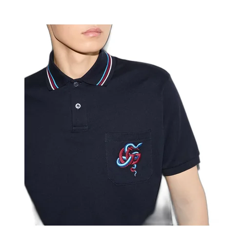 Embroidered Stretch Cotton Polo Shirt