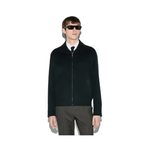 Wool Zip Jacket With Gucci Jacquard