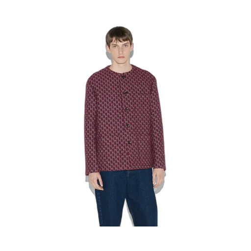 Bouclé Wool Jacquard Jacket With Gg Shadow
