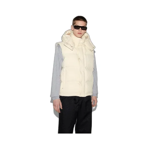 Gg Cotton Blend Canvas Puffer Vest