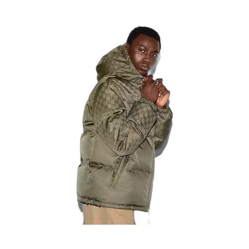 Gg Nylon Canvas Puffer Jacket