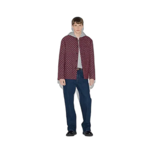 Bouclé Wool Jacquard Jacket With Gg Shadow