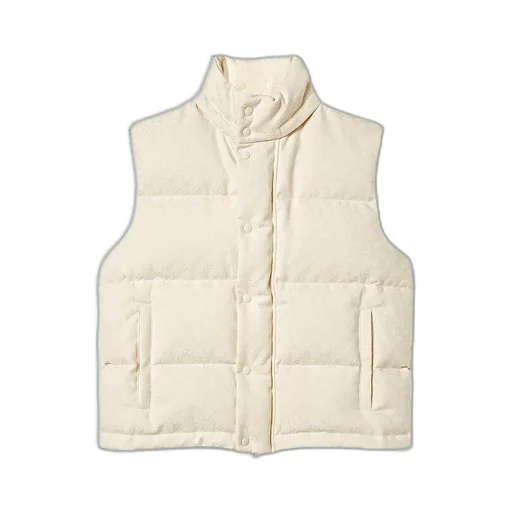 Gg Cotton Blend Canvas Puffer Vest
