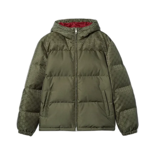 Gg Nylon Canvas Puffer Jacket