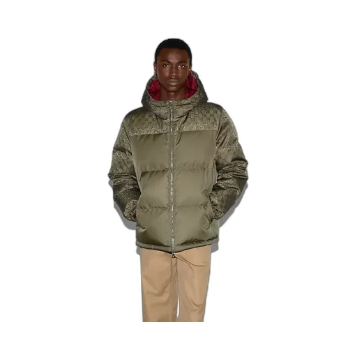 Gg Nylon Canvas Puffer Jacket