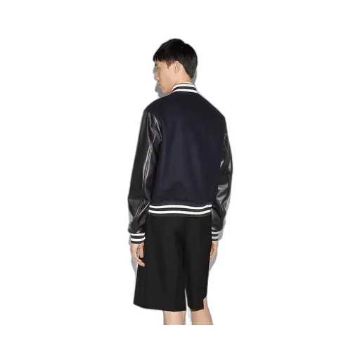 Wool And Leather Bomber Jacket