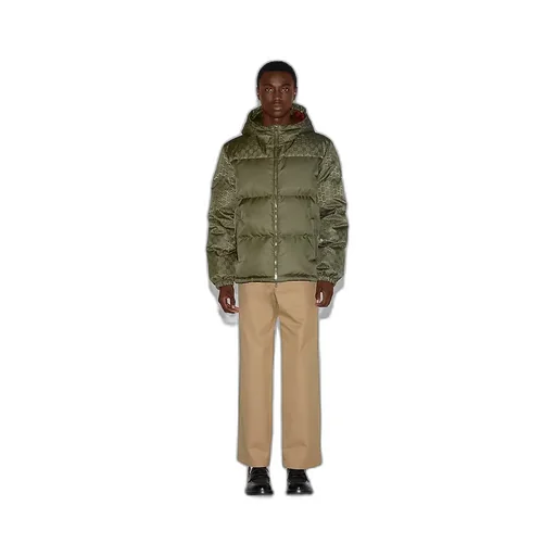 Gg Nylon Canvas Puffer Jacket