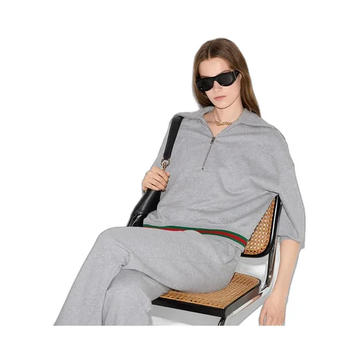 Cotton Jersey Sweatshirt With Web