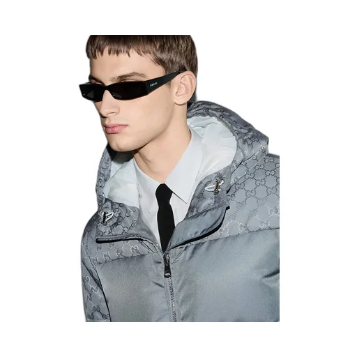 Gg Nylon Canvas Puffer Jacket