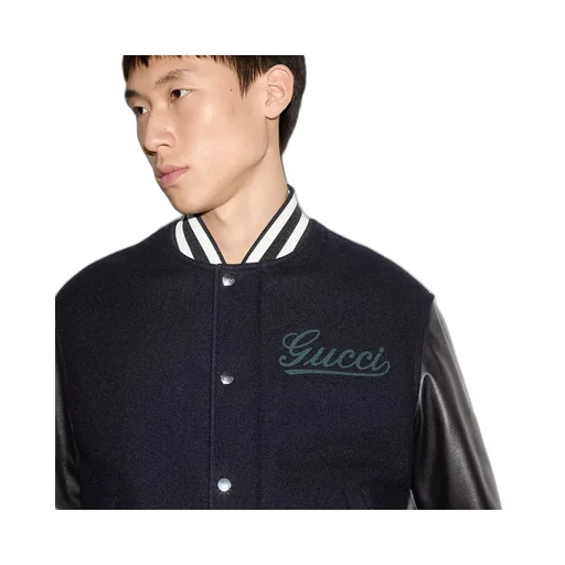 Wool And Leather Bomber Jacket