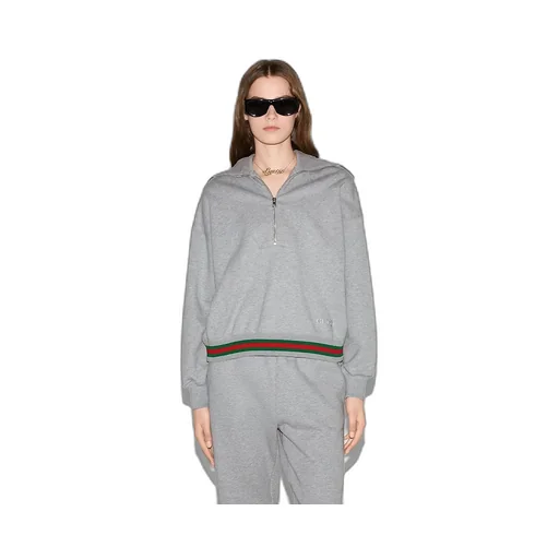 Cotton Jersey Sweatshirt With Web