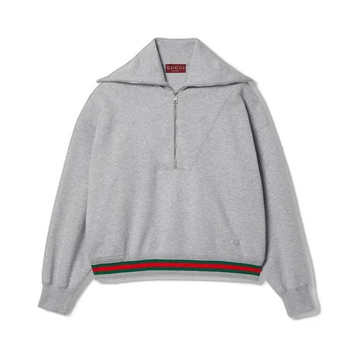 Cotton Jersey Sweatshirt With Web
