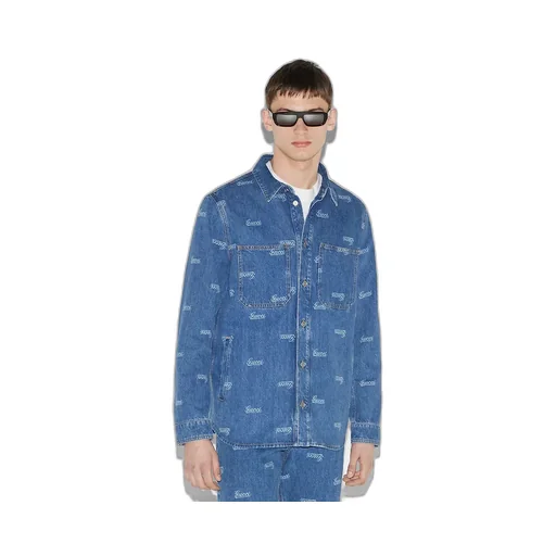 Denim Shirt With Lasered Gucci Detail