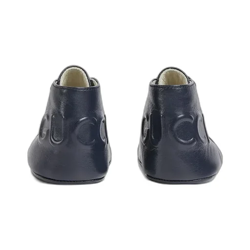 Baby Leather Boot With Gucci Logo