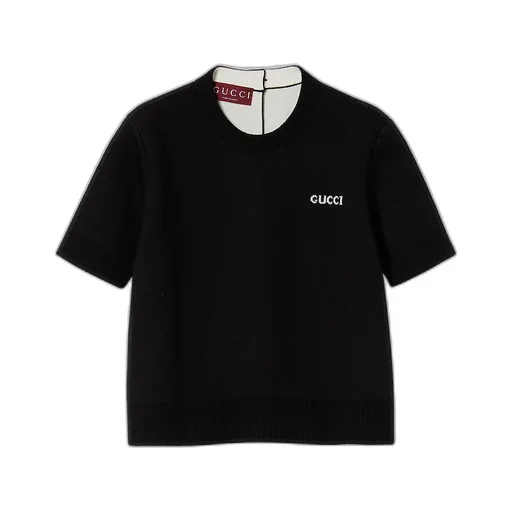 Wool Top With Gucci Intarsia