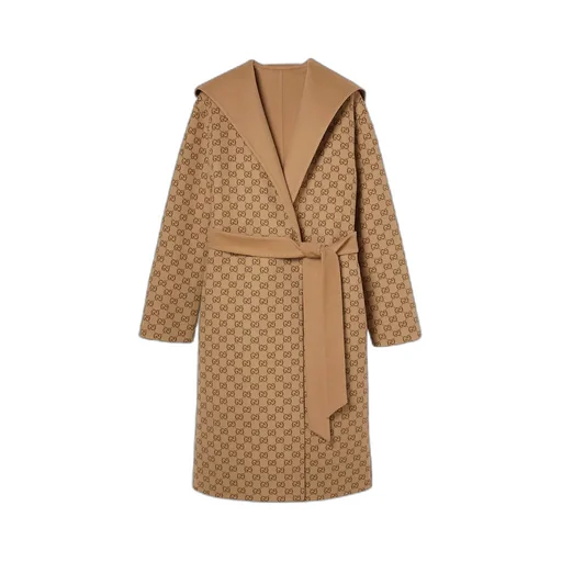 Reversible Gg Silk Wool Blend Coat