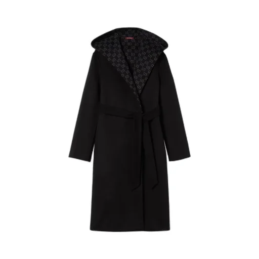 Reversible Gg Silk Wool Blend Coat