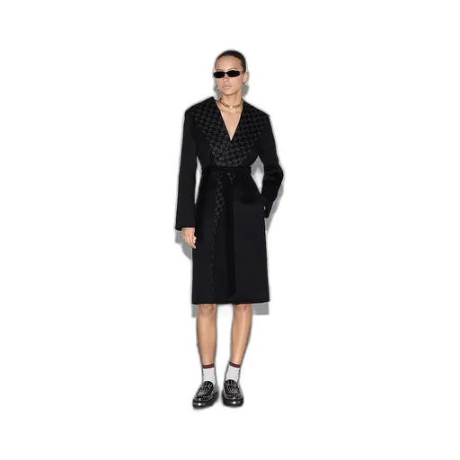 Reversible Gg Silk Wool Blend Coat