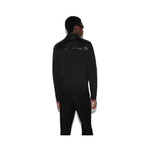 Nappa Leather And Knit Bomber Jacket