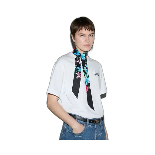 Gucci Flora Print Silk Neck Bow