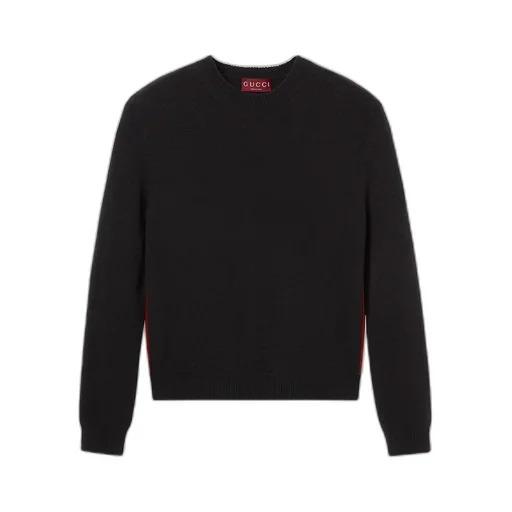 Cashmere Sweater With Web Intarsia
