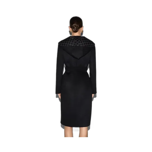 Reversible Gg Silk Wool Blend Coat
