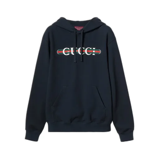 Printed Cotton Jersey Hooded Sweatshirt