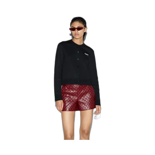 Wool Jacquard Cardigan With Intarsia